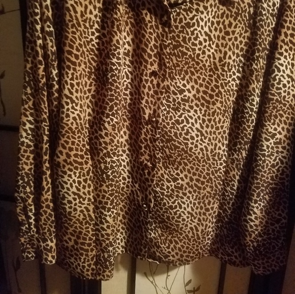 Vintage Cheetah print plus size blouse sz 18W - Picture 6 of 8